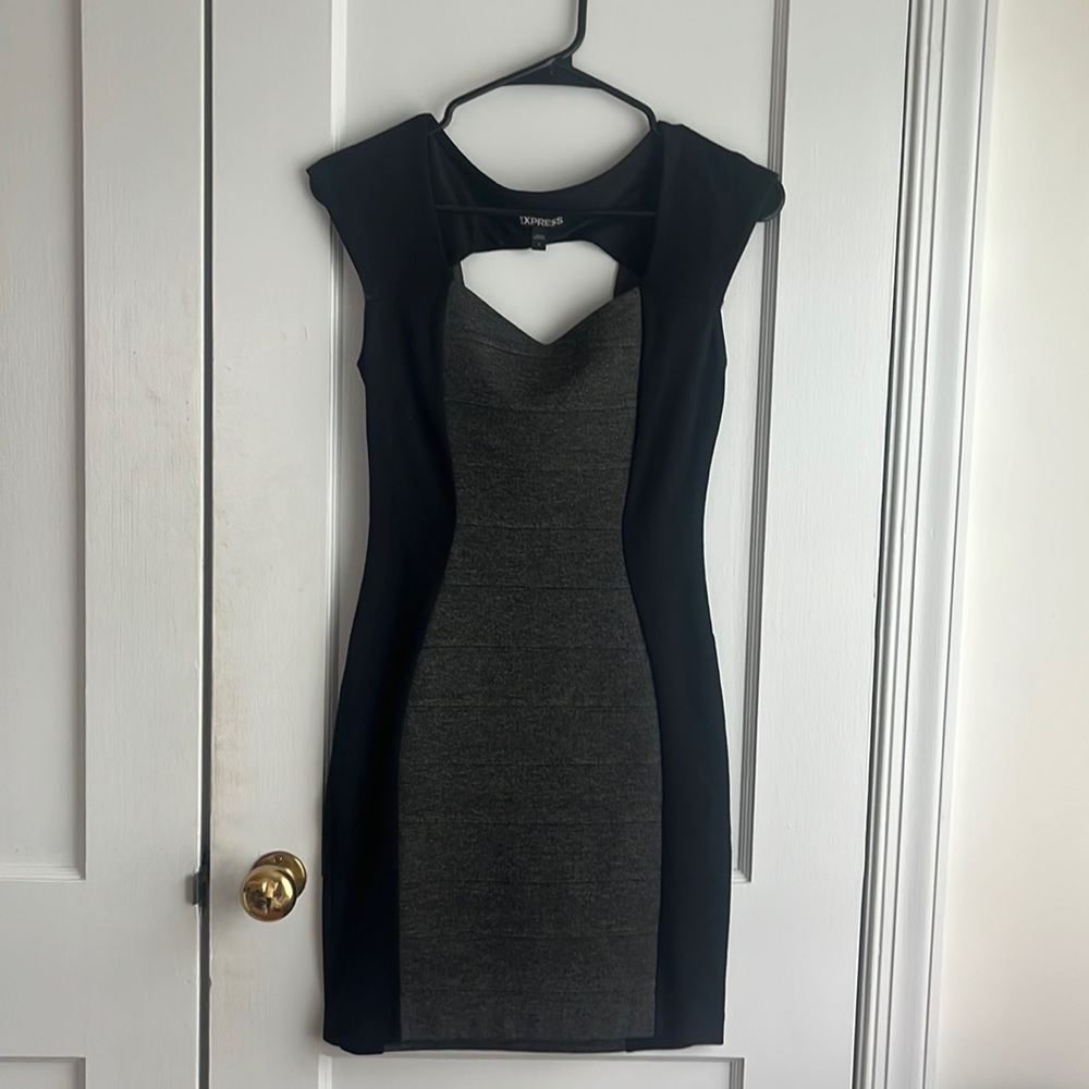 Black and Grey Mini Dress